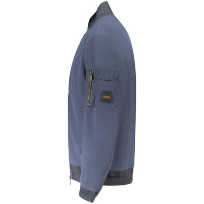 Blue Elastane Jackets & Coat