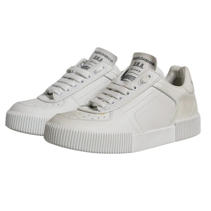 White Miami Leather Low Top Sneakers Shoes