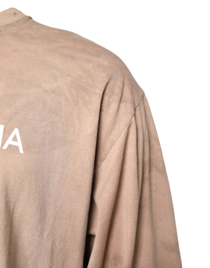 Beige Tie Dye Logo Print Cropped T-shirt