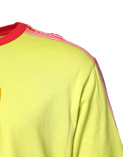 Green Cotton 85 Patch Crew Neck T-shirt