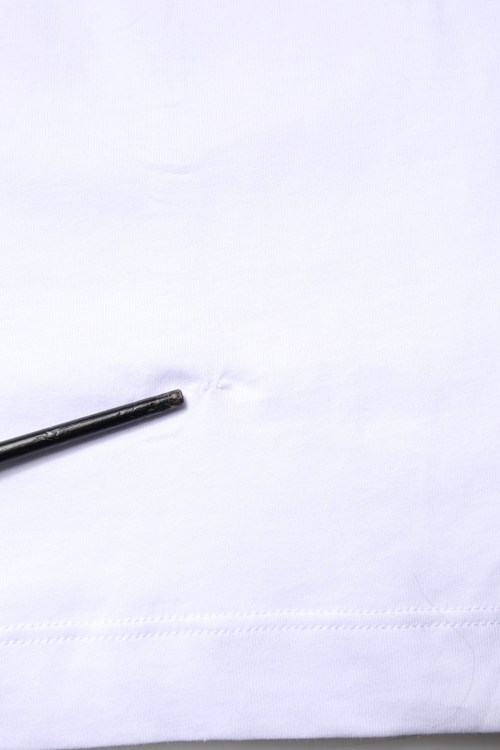 White Cotton DG Embroidery Crew Neck T-shirt