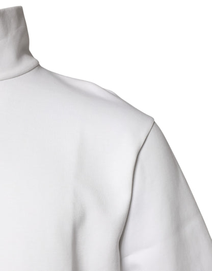 White Cotton Turtleneck DG Applique T-shirt