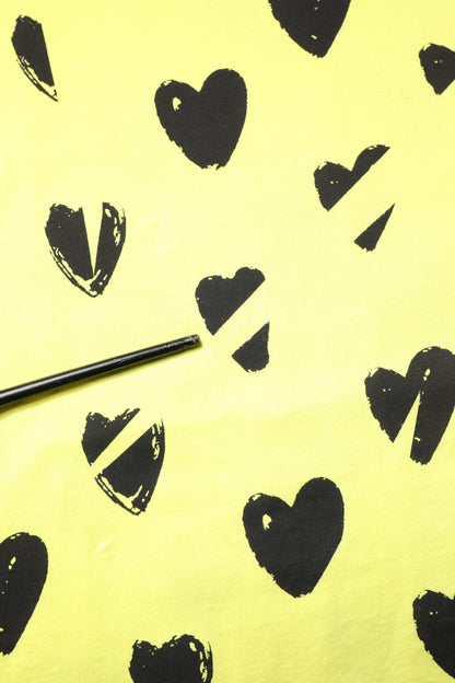 Yellow Cotton Sleeveless DG Heart T-shirt