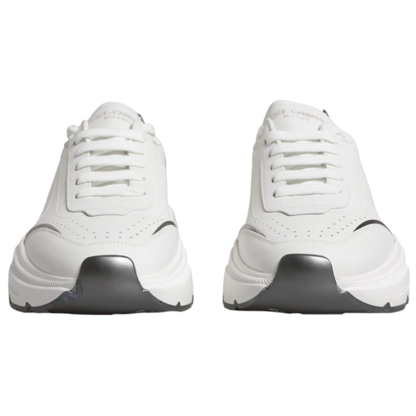 White Silver DAYMASTER Leather Sneakers Shoes