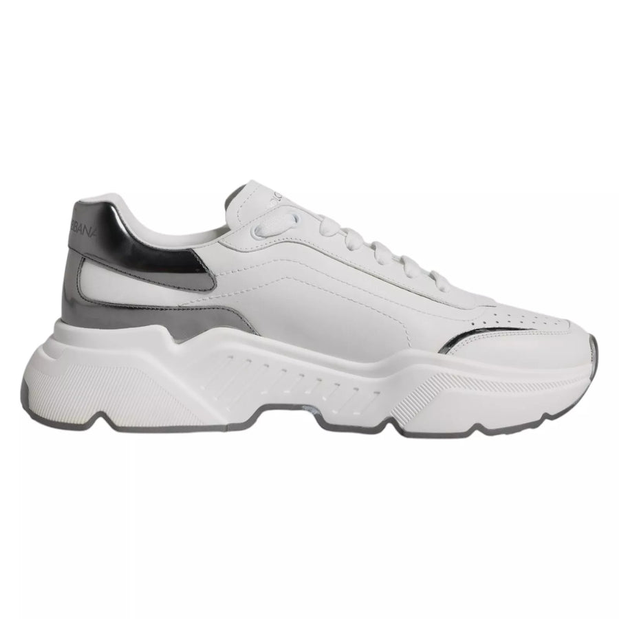 White Silver DAYMASTER Leather Sneakers Shoes