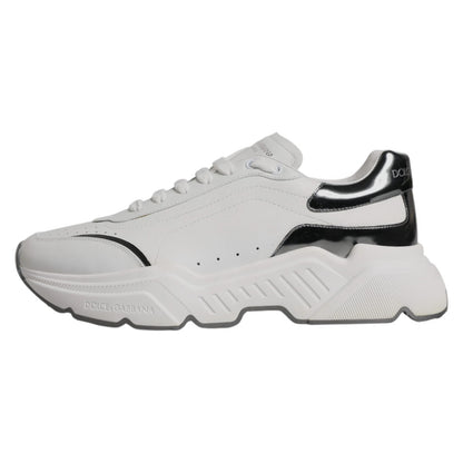 White Silver DAYMASTER Leather Sneakers Shoes