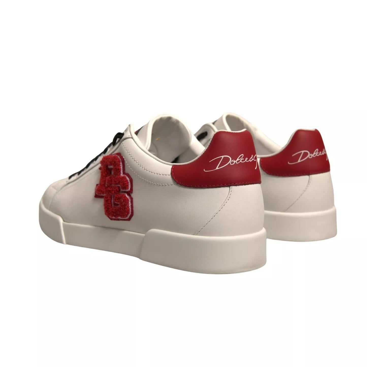 White Leather DG Logo Low Top Sneaker Shoes