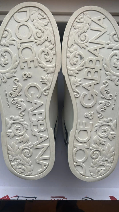 White Blue Crown Low Top Men Sneakers Shoes