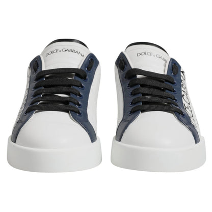 White Blue Crown Low Top Men Sneakers Shoes