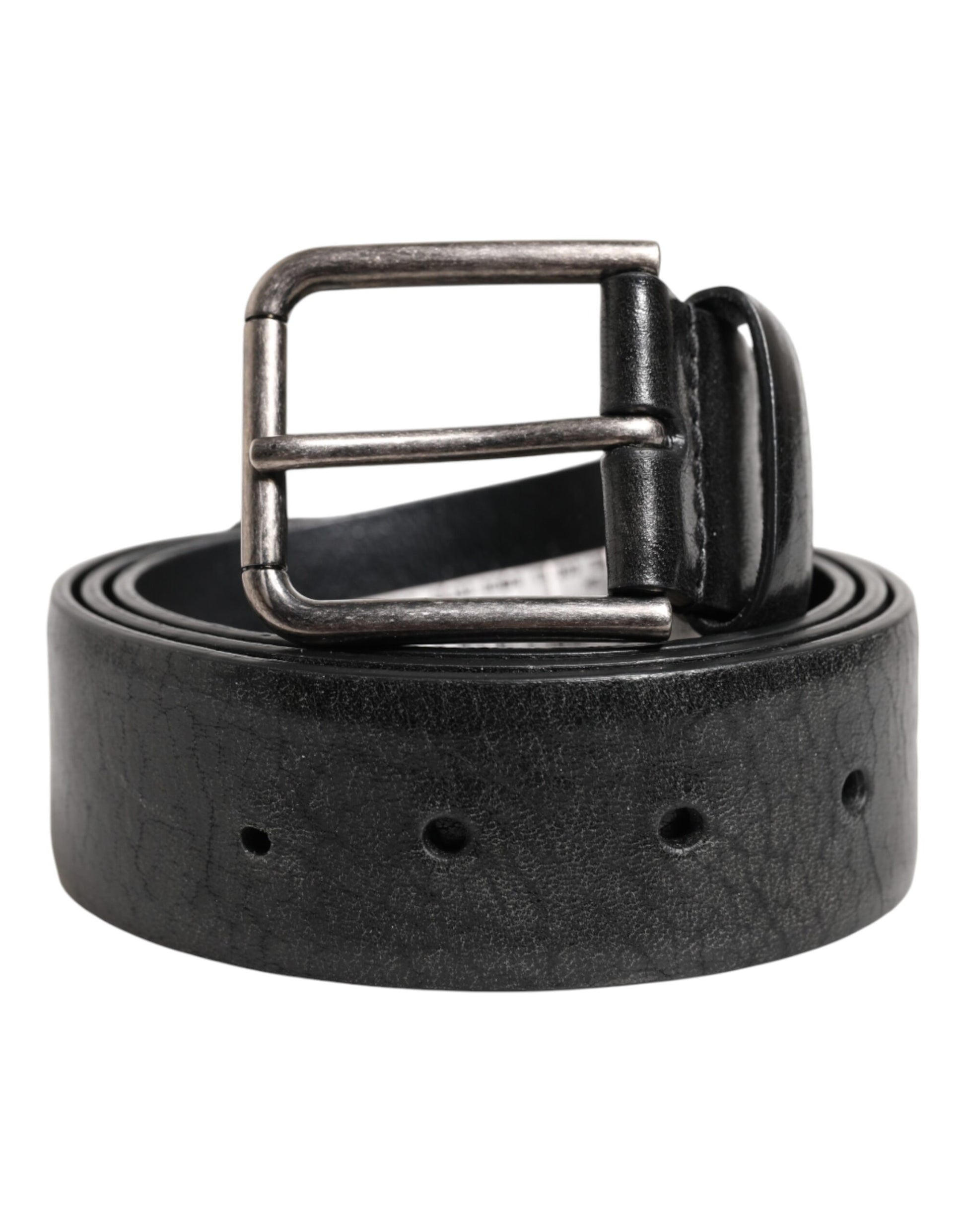 Black Classic Leather Metal Buckle Belt