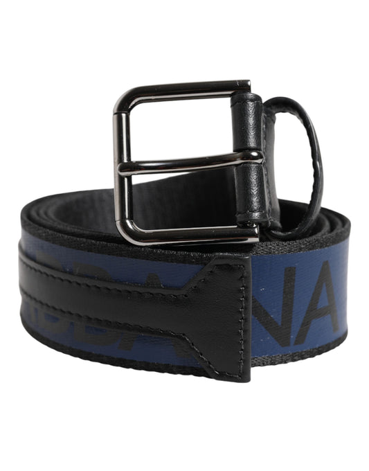 Black Blue DG Logo Silver Metal Buckle Belt