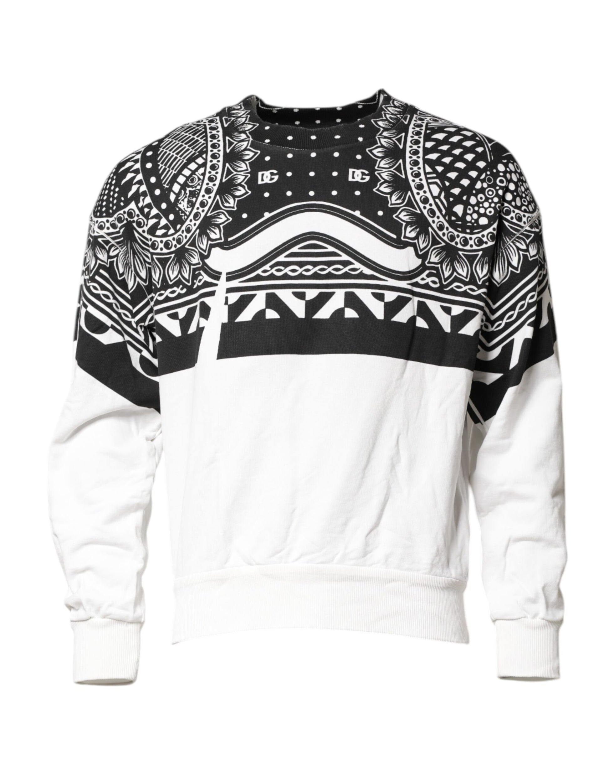 Black White Bandana Cotton Men Sweatshirt Sweater