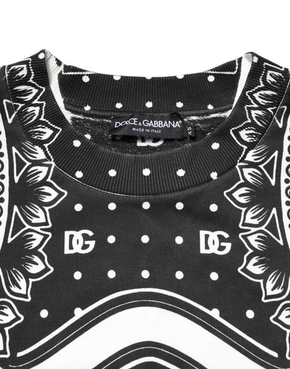 Black White Bandana Cotton Men Sweatshirt Sweater