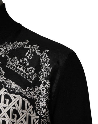 Black White Bandana Print Full Zip Sweater