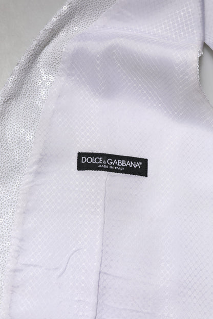 White Sequined Dress Formal Waistcoat Vest