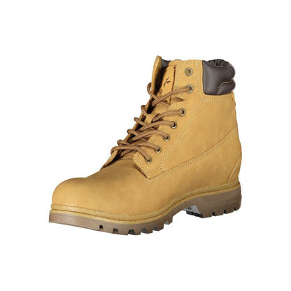 Yellow Polyester Men Boot