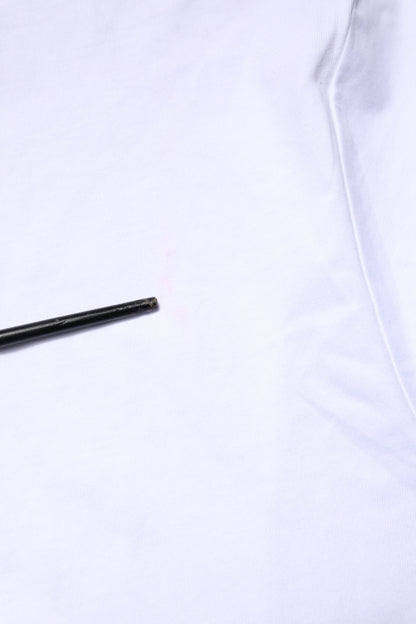 White Logo Embroidery Crew Neck T-shirt