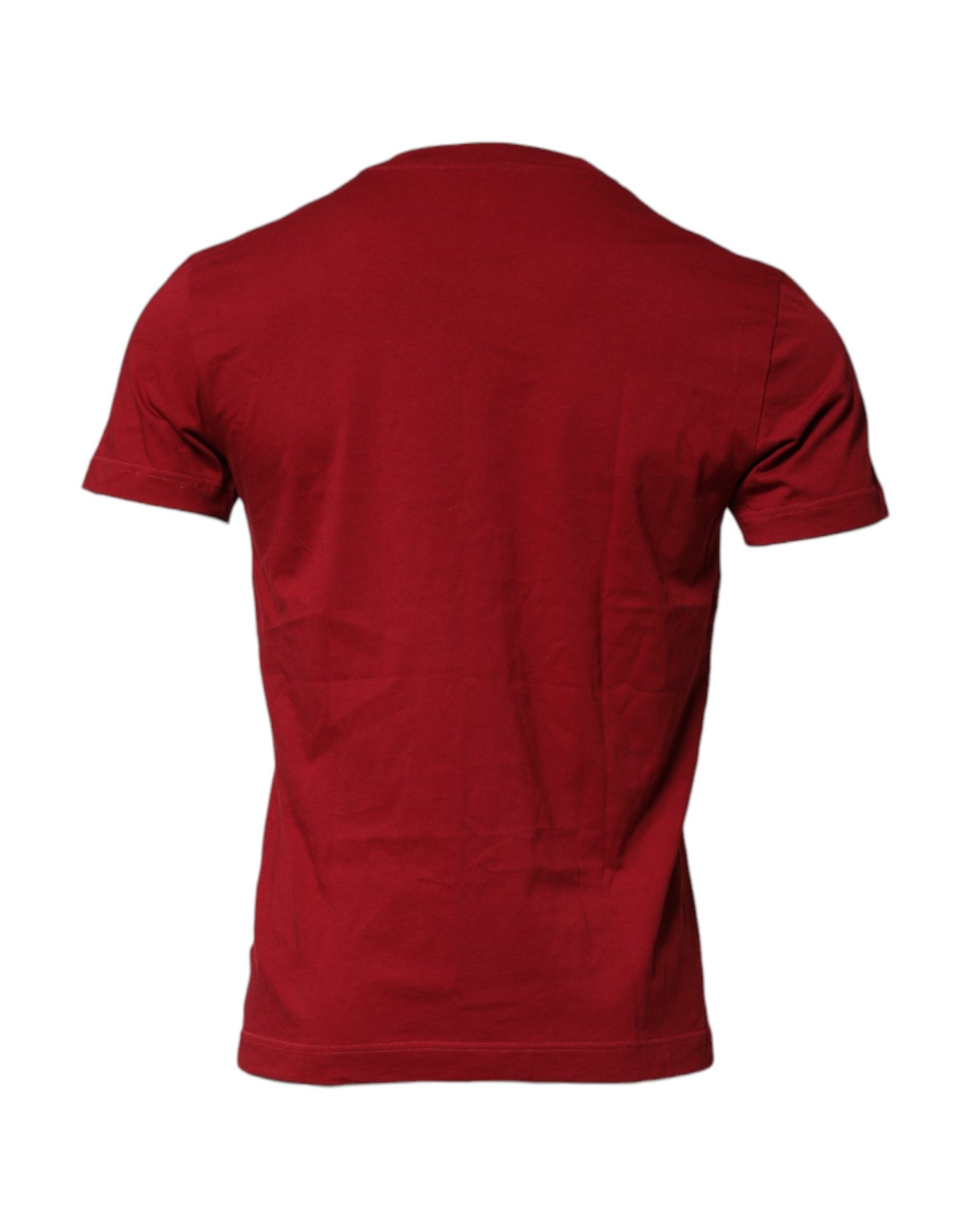 Red Cotton Short Sleeves Crew Neck T-shirt