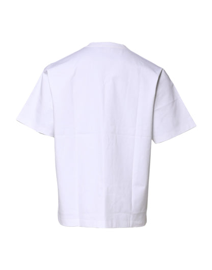 White Cotton Short Sleeves Crew Neck T-shirt
