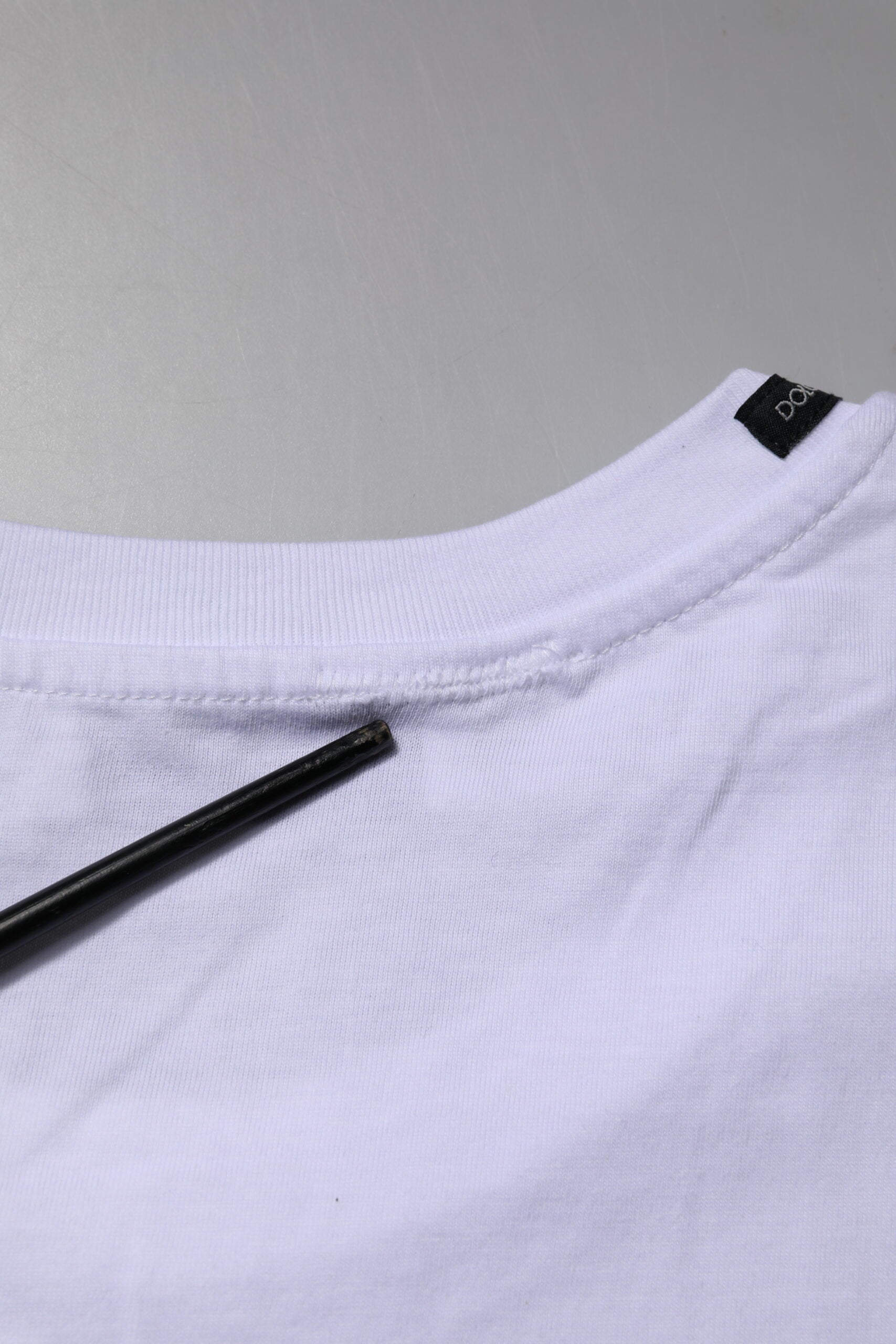 White Cotton Short Sleeves Crew Neck T-shirt