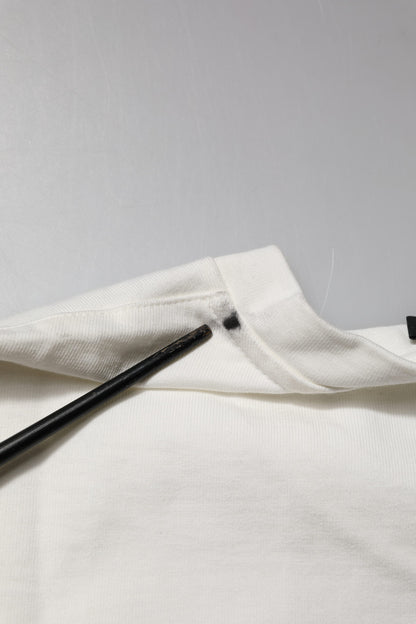 White Cotton DG Logo Print Round Neck T-shirt