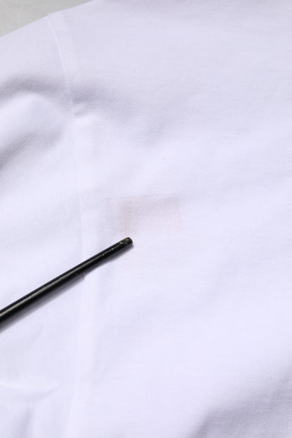 White Cotton Logo Print Crew Neck T-shirt