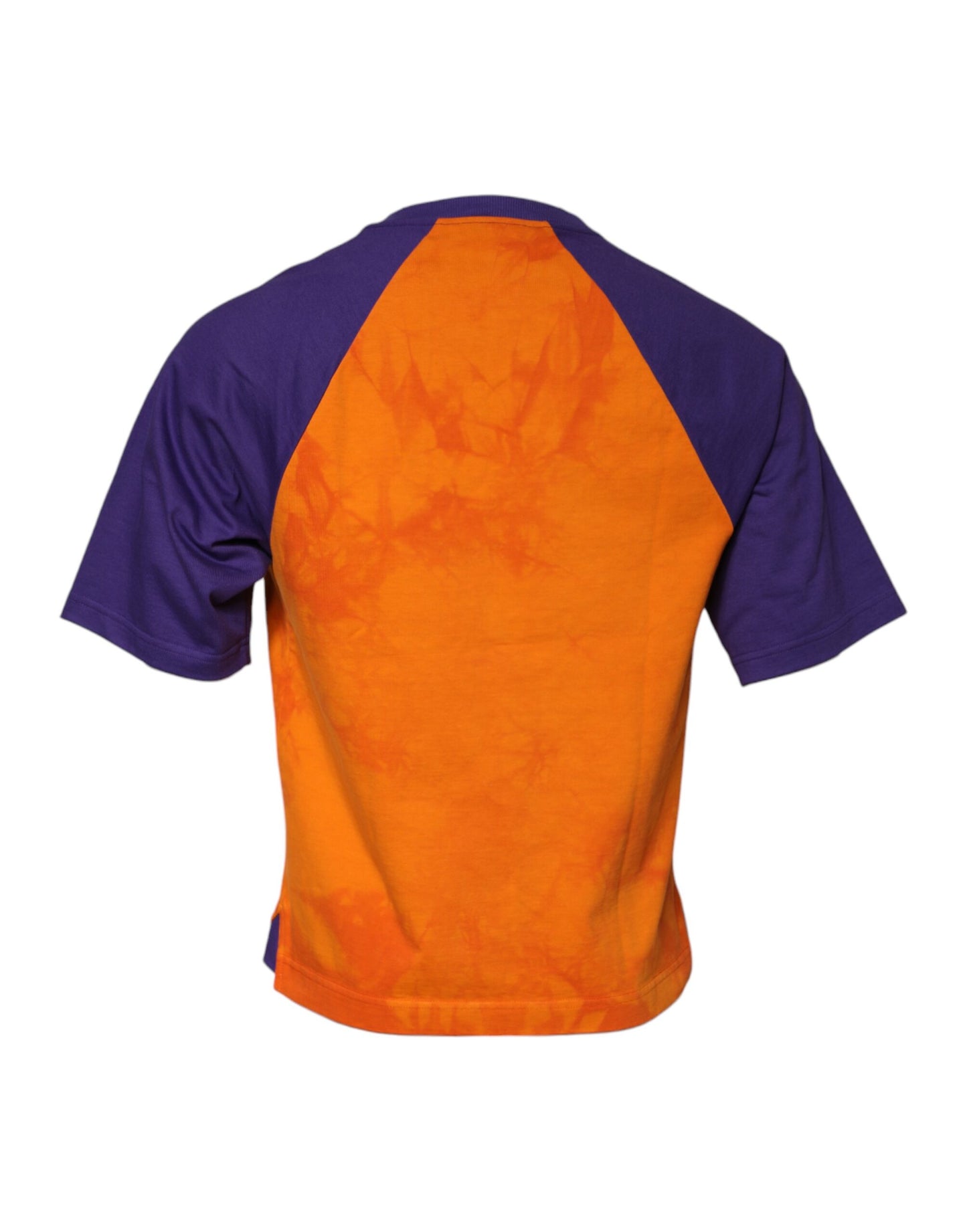 Orange Purple Printed Round Neck T-shirt