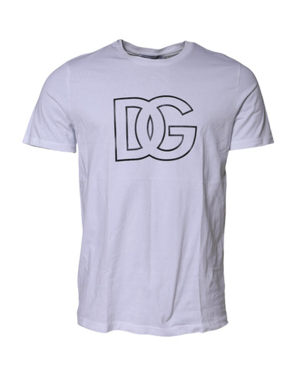White DG Logo Print Short Sleeves T-shirt