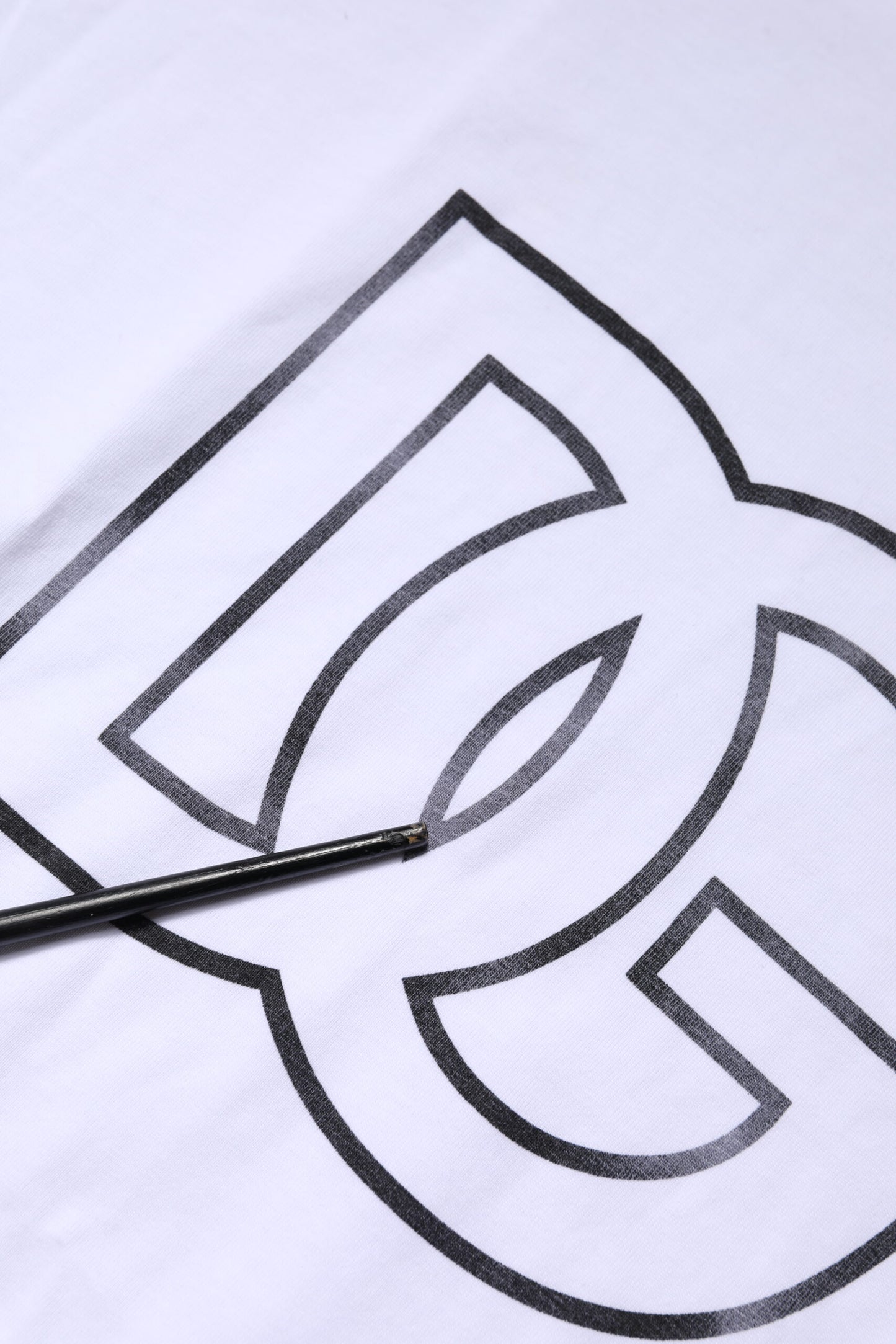 White DG Logo Print Short Sleeves T-shirt