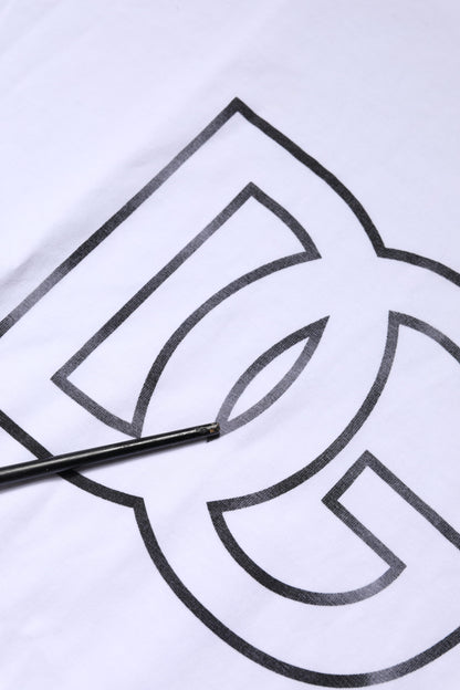 White DG Logo Print Short Sleeves T-shirt