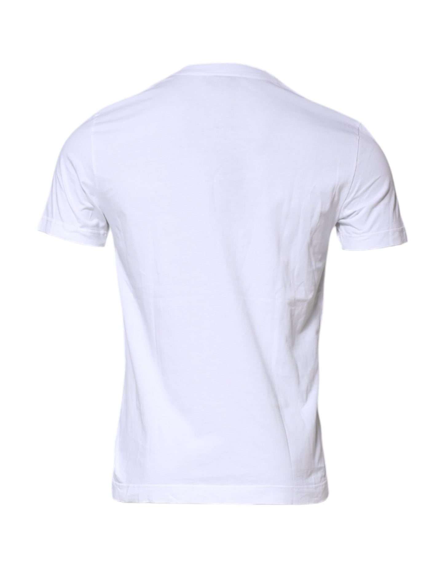 White Cotton Crew Neck Short Sleeves T-shirt