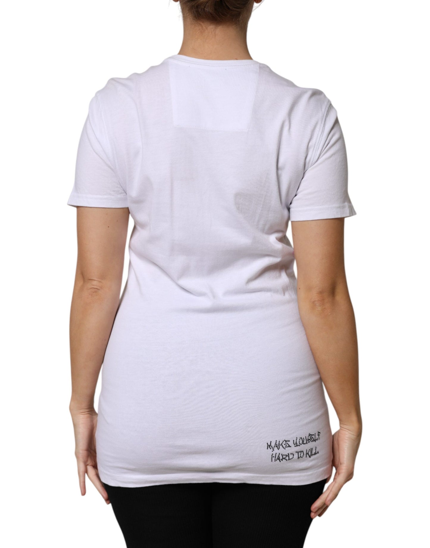 White Embellished CrewNeck Short Sleeve T-shirt