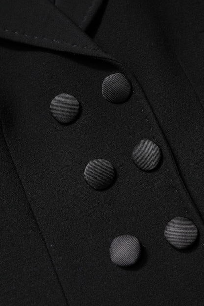 Black Wool Double Breasted Coat Jacket