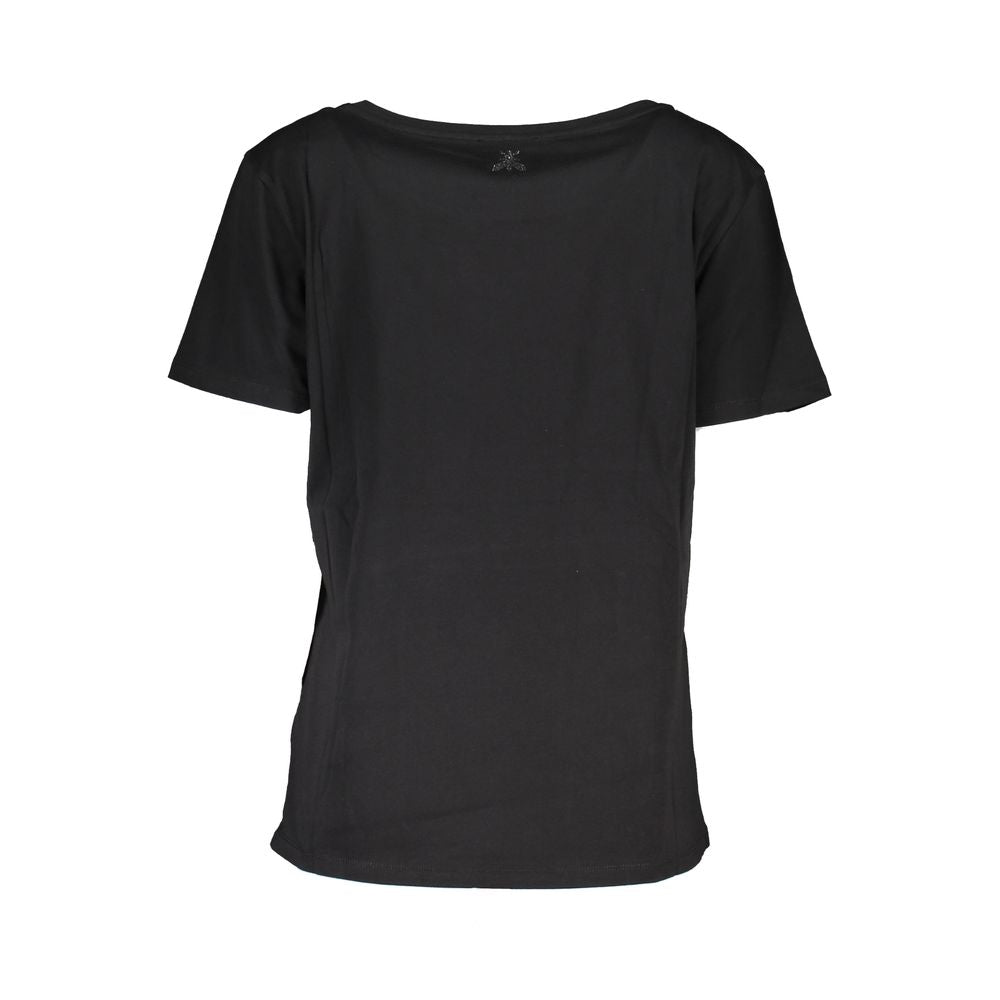 Black Cotton Women T-Shirt