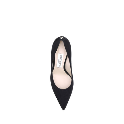 Black Goatskin Mid Heel Pumps
