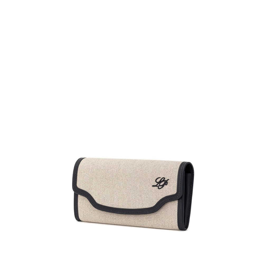 Beige Fabric And Leather Wallet