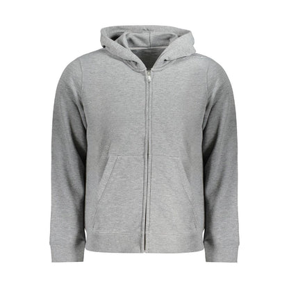 Gray Recycled Polyester Men Hoodie