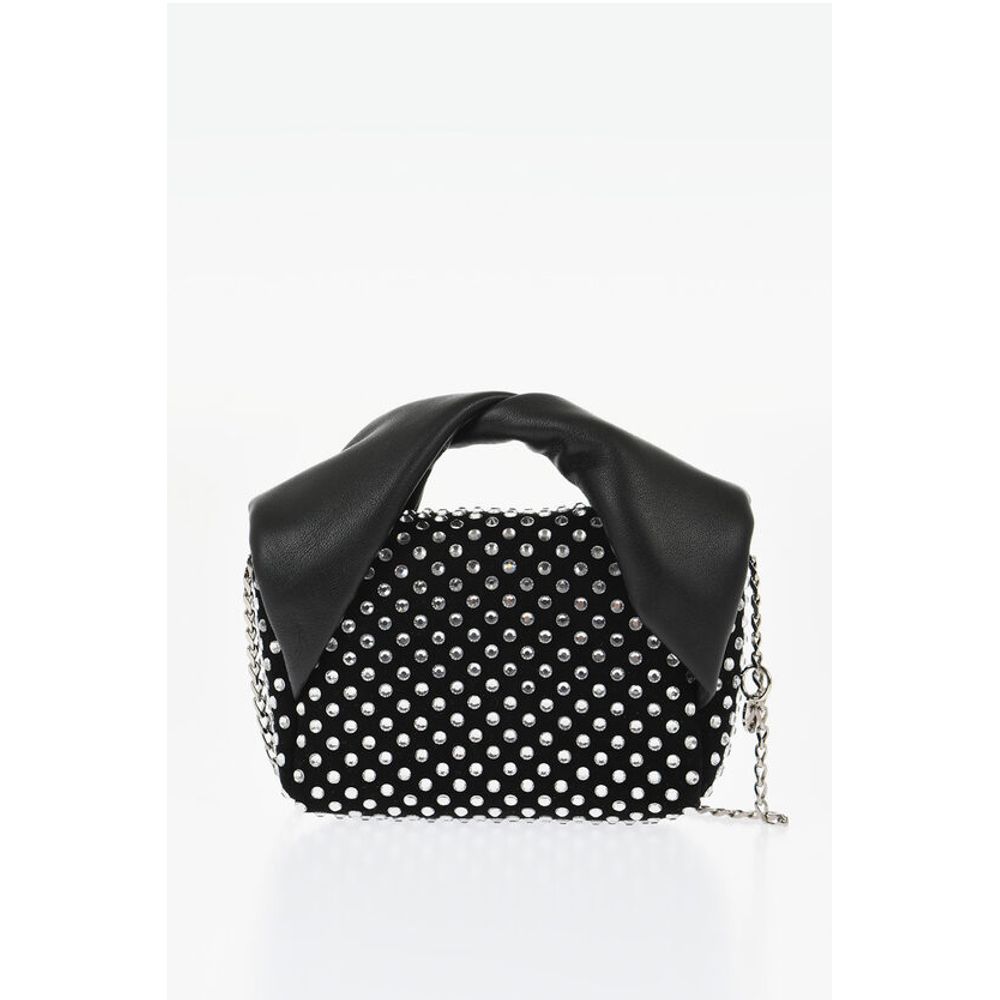 Leather NANO TWISTER Mini Bag Embellished with Rhinestones