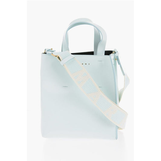 Leather MUSEO Mini Tote Bag with Removable Shoulder Strap