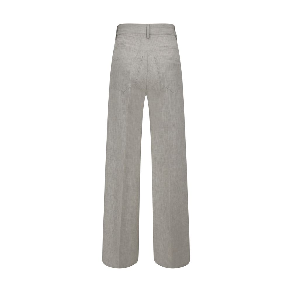 Gray Viscose Casual Pants