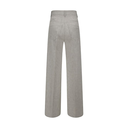 Gray Viscose Casual Pants