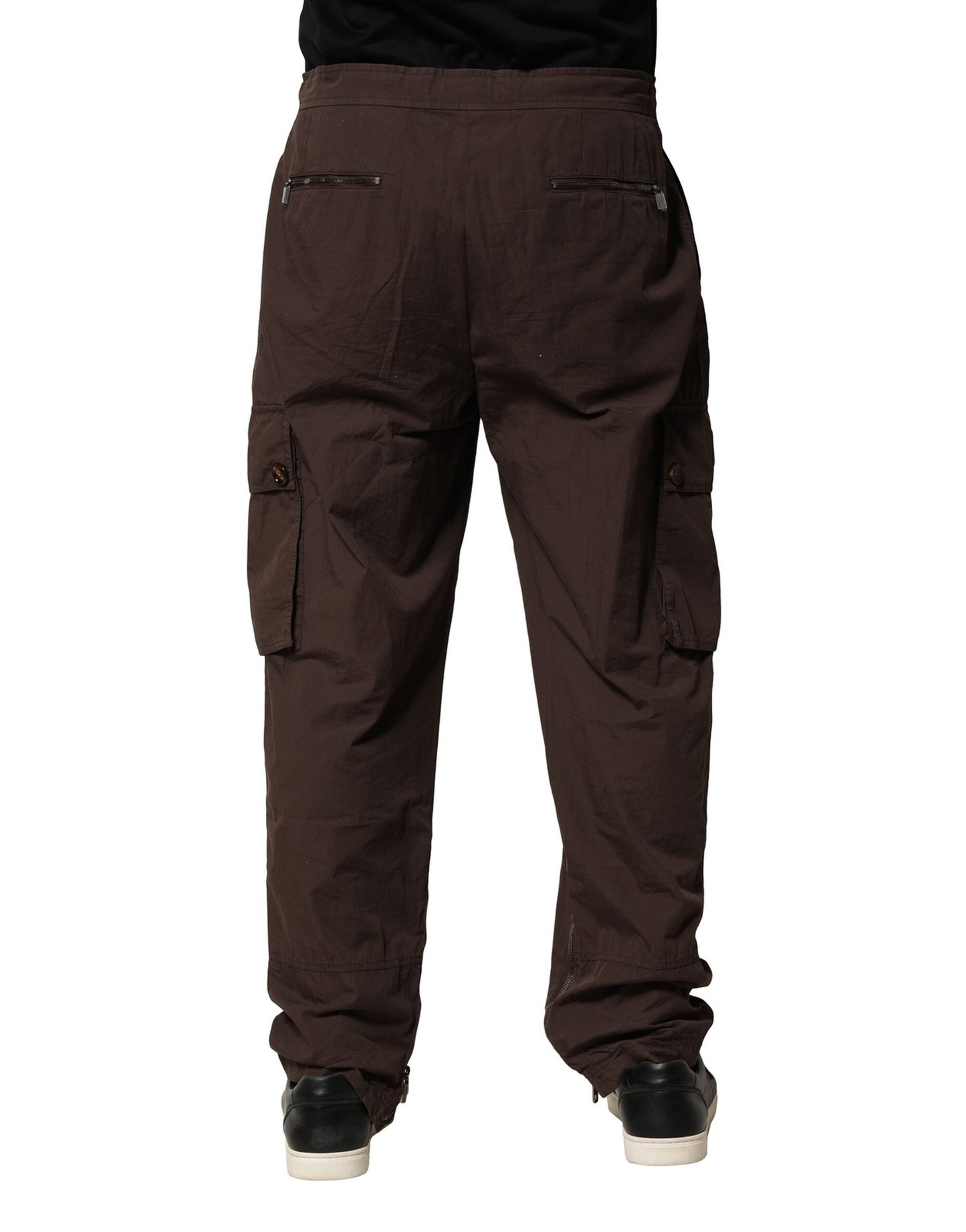 Brown Cotton Cargo Jogger Men Pants