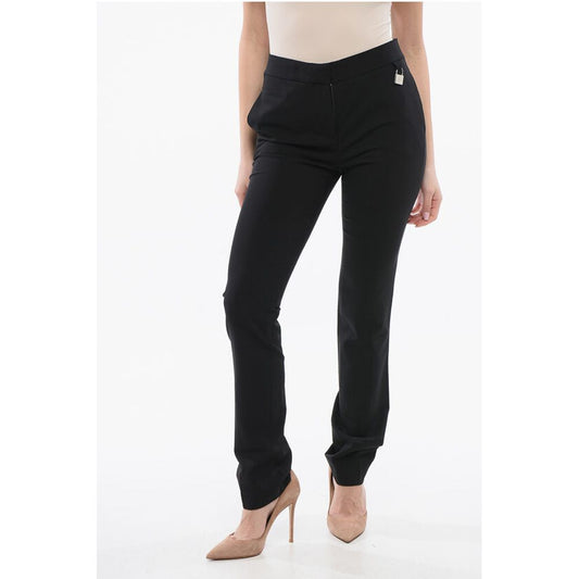 High-Waisted Wool Blend Pants