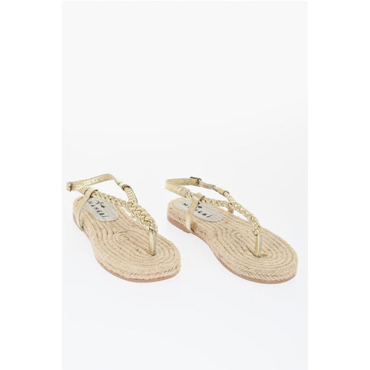 Braided Leather Sandal with Jute Sole