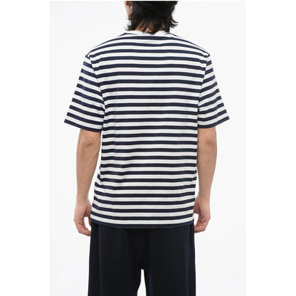Awning Striped Cotton T-Shirt with Embroidered Logo