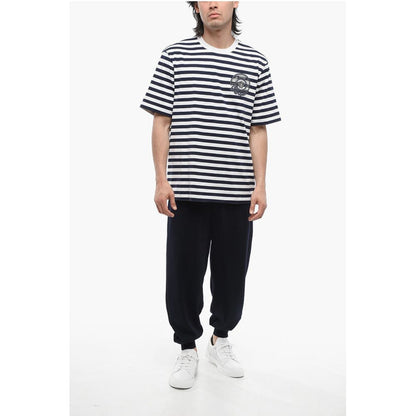 Awning Striped Cotton T-Shirt with Embroidered Logo