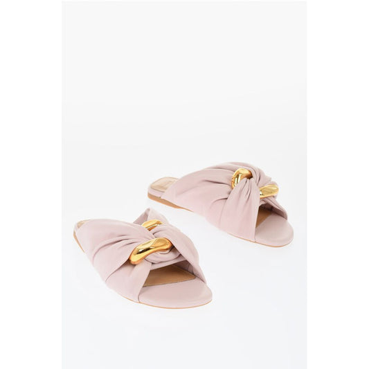 Twisted Leather Slides