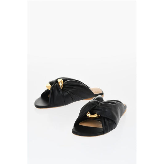 Twisted Leather Slides