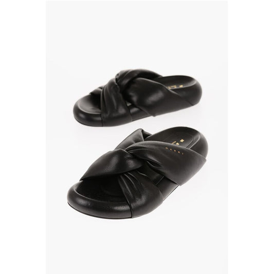 Padded Leather Sadals with Braided Band
