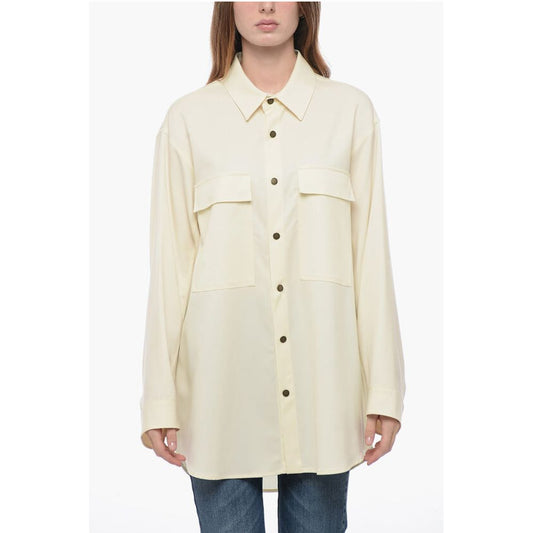 Cool Wool Shirt with Oversized Fit